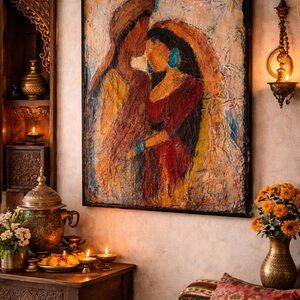 Colorful Abstract Couple Painting